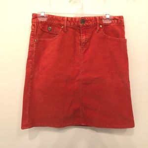 Gap knee length burnt orange jean skirt 26/6